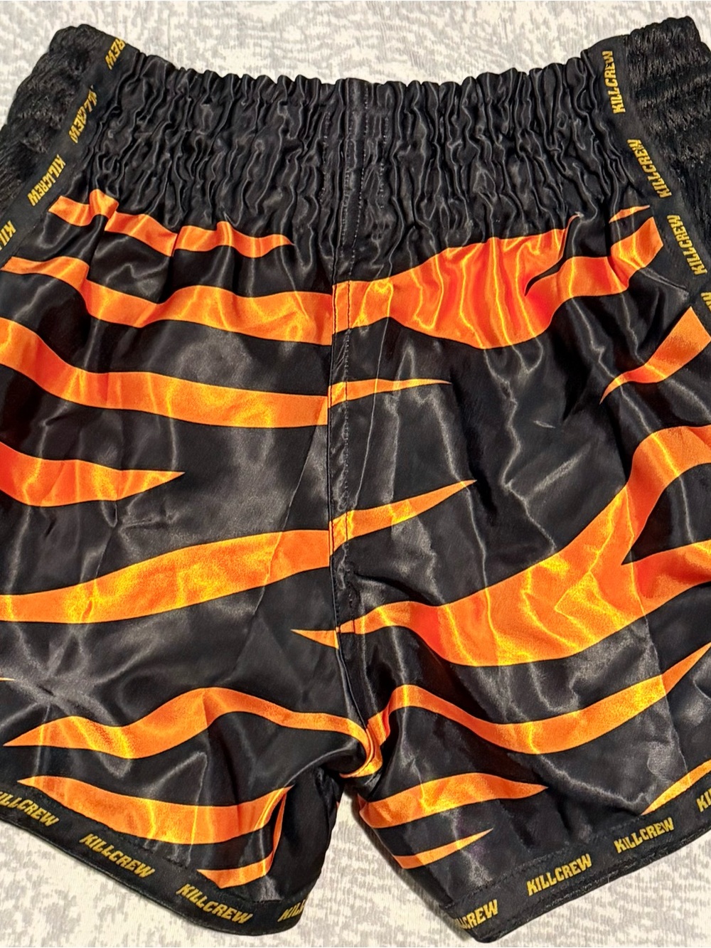 KILL CREW /// MUAY THAI FIGHT SHORTS - TIGER ORANGE - Unisex Medium - Picture 11 of 11